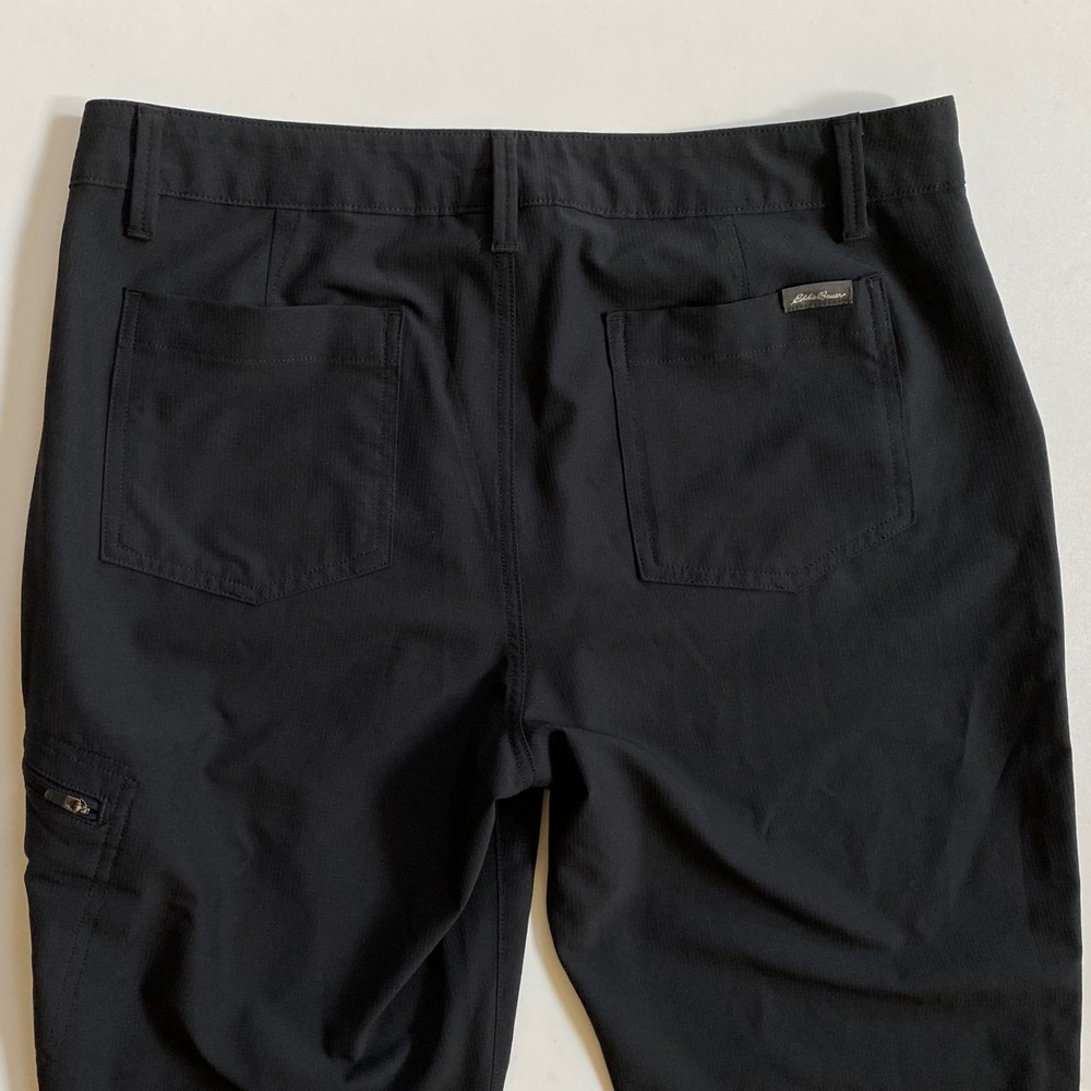 Eddie Bauer Black Ripstop Hiking‎ Cargo Pants Womens 8 Adjustable Cuffs Stretch - Picture 5 of 12